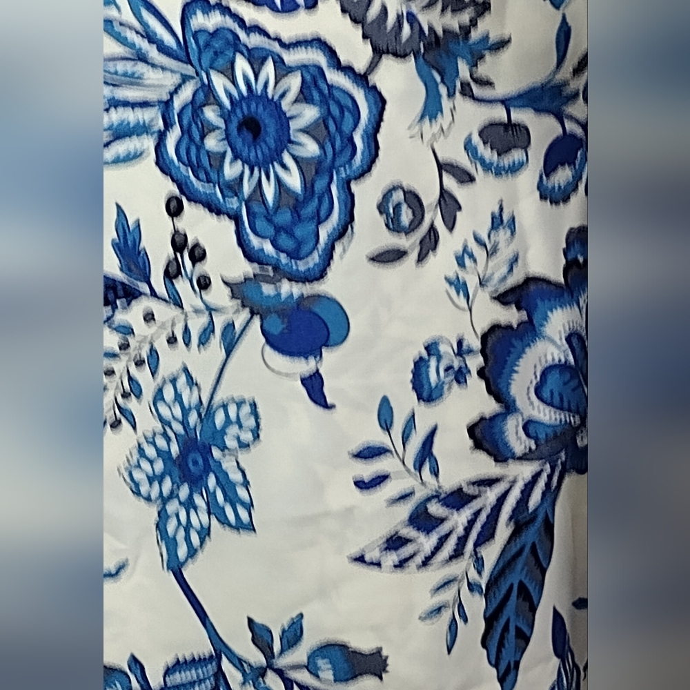 Sz 20 NEW Blue/White Floral Cold Shoulder Dress 27.75" PTP, 43.75" Long SOFT - Picture 12 of 15
